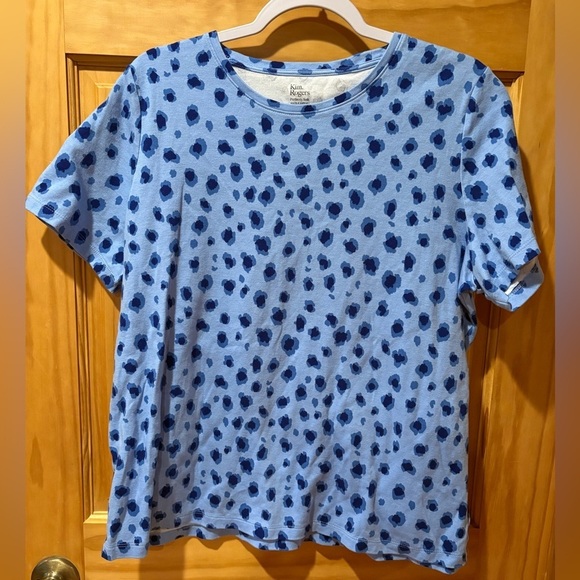 Kim Rogers Tops - Kim Rogers Womens Blue Perfectly Soft Round Neck Pullover T-Shirt Size XLarge
